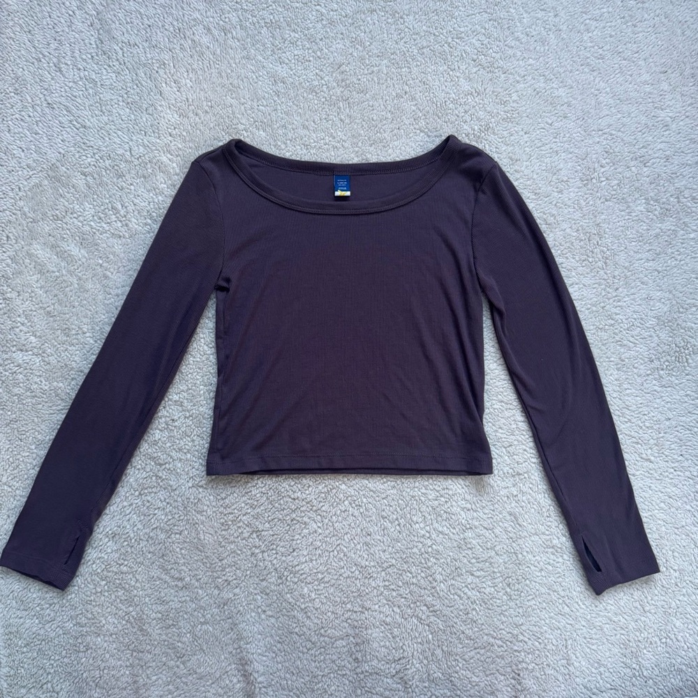 Old Navy Ultralite Go-Dry Long Sleeve Crop Top Girls Size L (10-12)